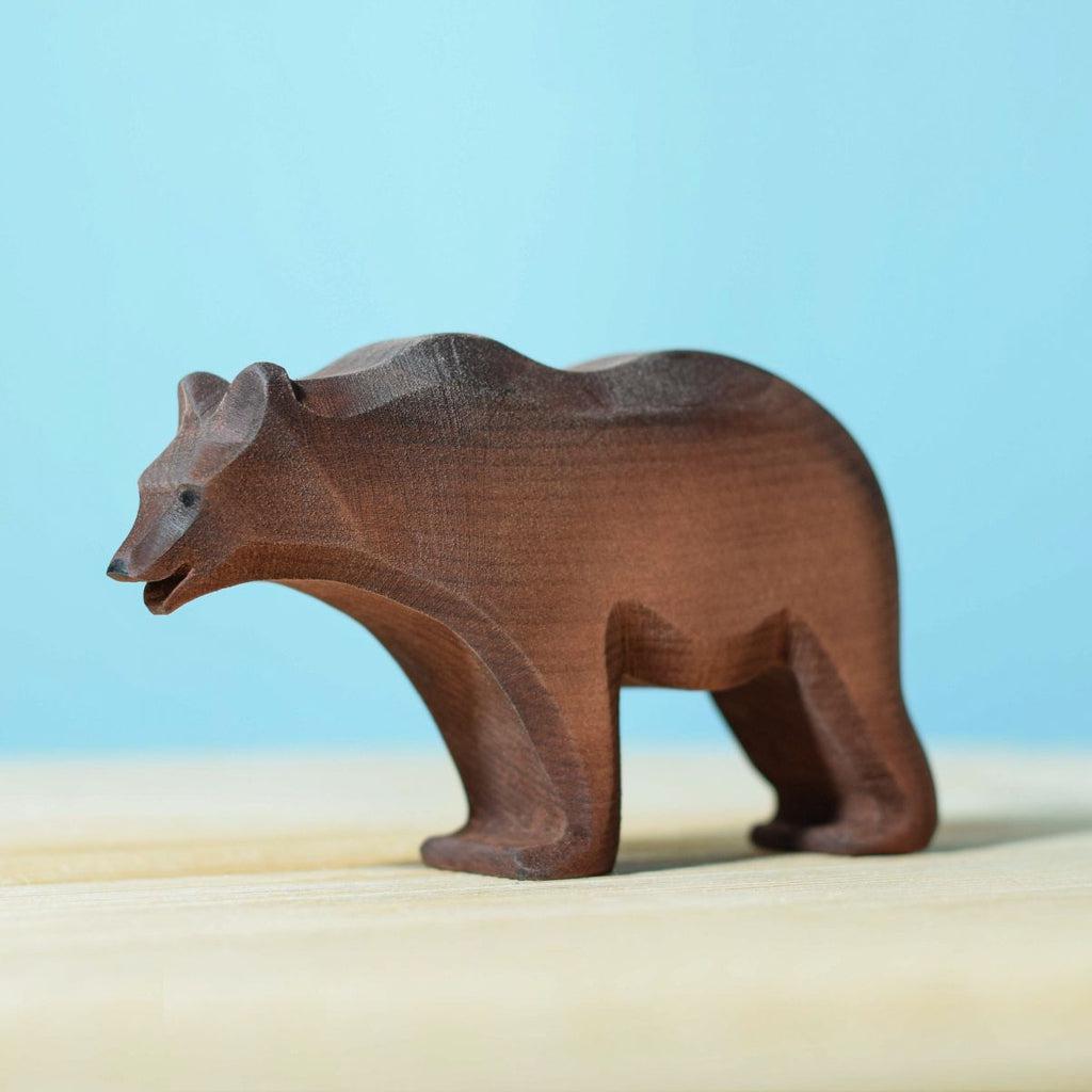 Trefigur Håndlaget Liten Bjørn Bumbu Toys Giftfri Malt
