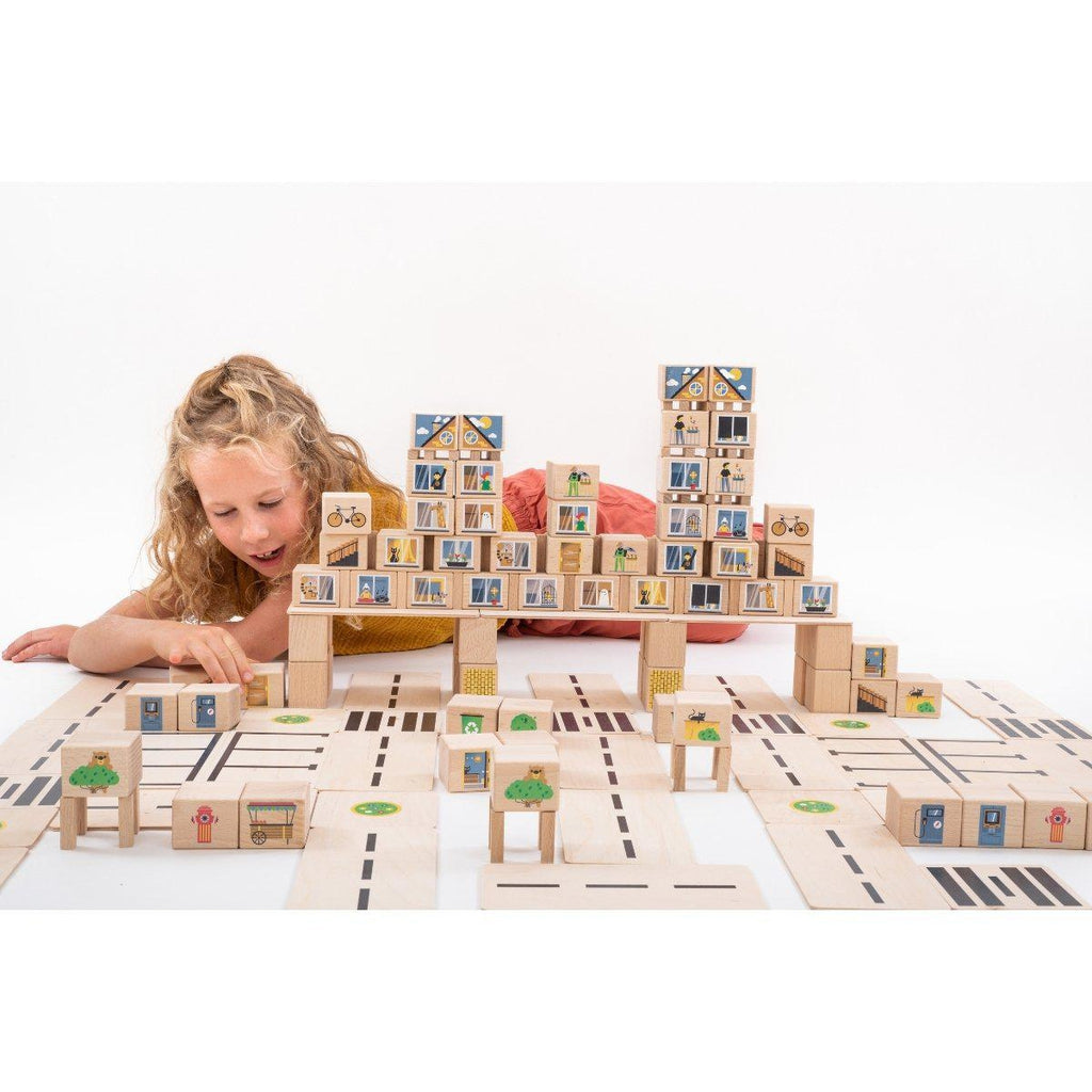 Byggesett I Tre City Medium 160 Deler Just Blocks For Barn