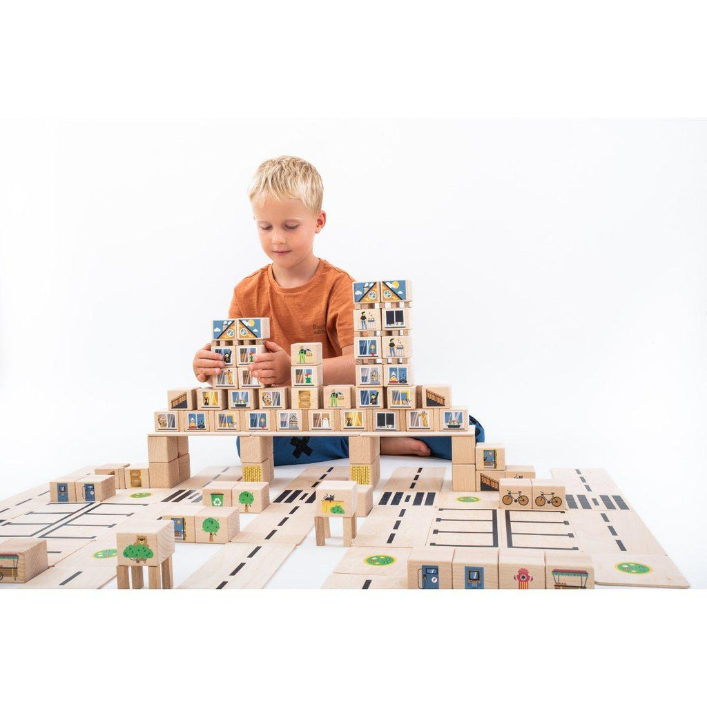 Byggesett I Tre City Medium 160 Deler Just Blocks For Barn