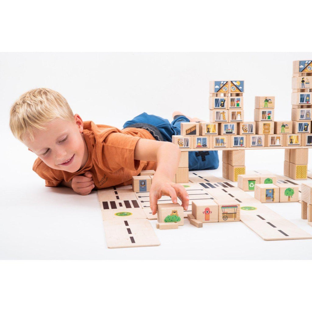 Byggesett I Tre City Medium 160 Deler Just Blocks For Barn