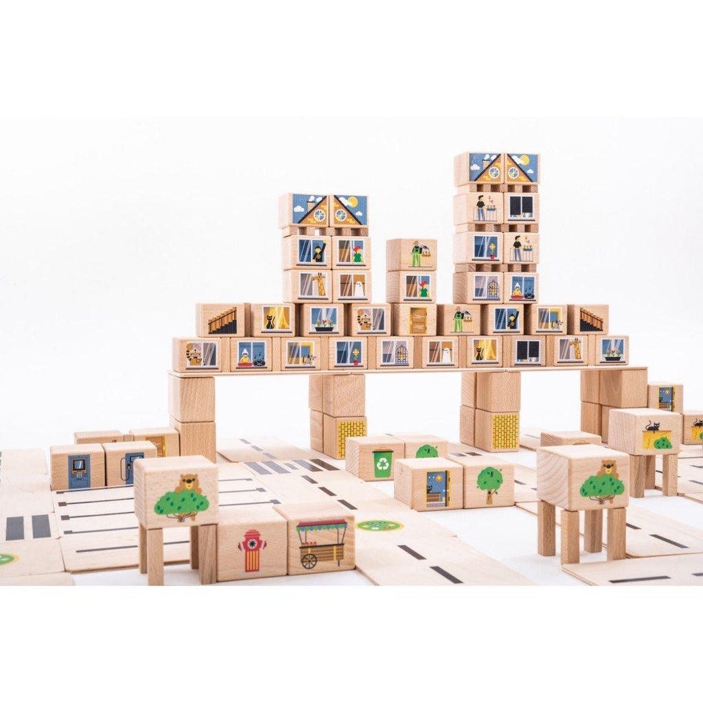 Byggesett I Tre City Medium 160 Deler Just Blocks For Barn
