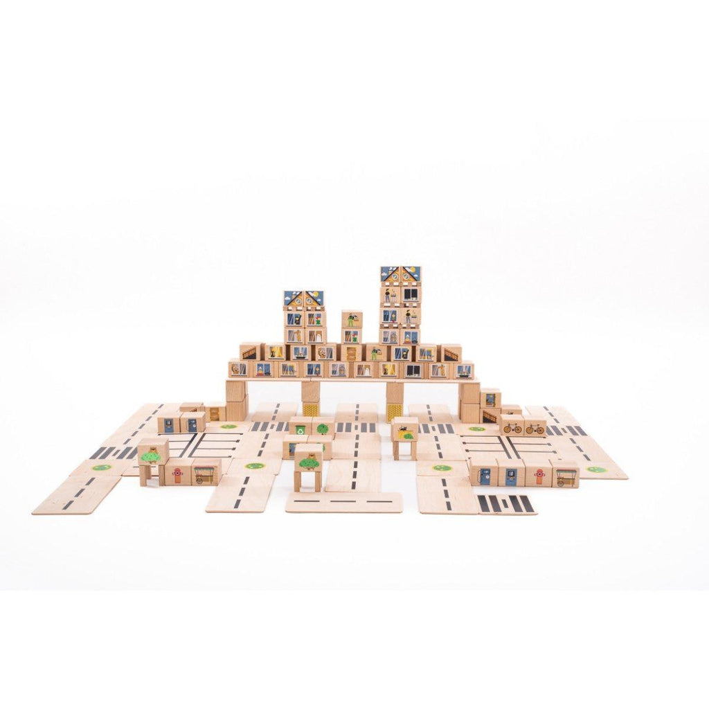 Byggesett I Tre City Medium 160 Deler Just Blocks For Barn