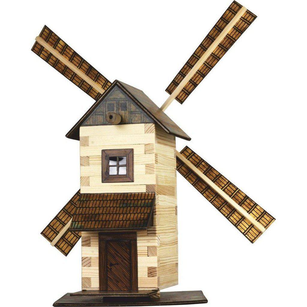 Modellbyggesett I Tre Liten Miniatyr Vindmølle Walachia