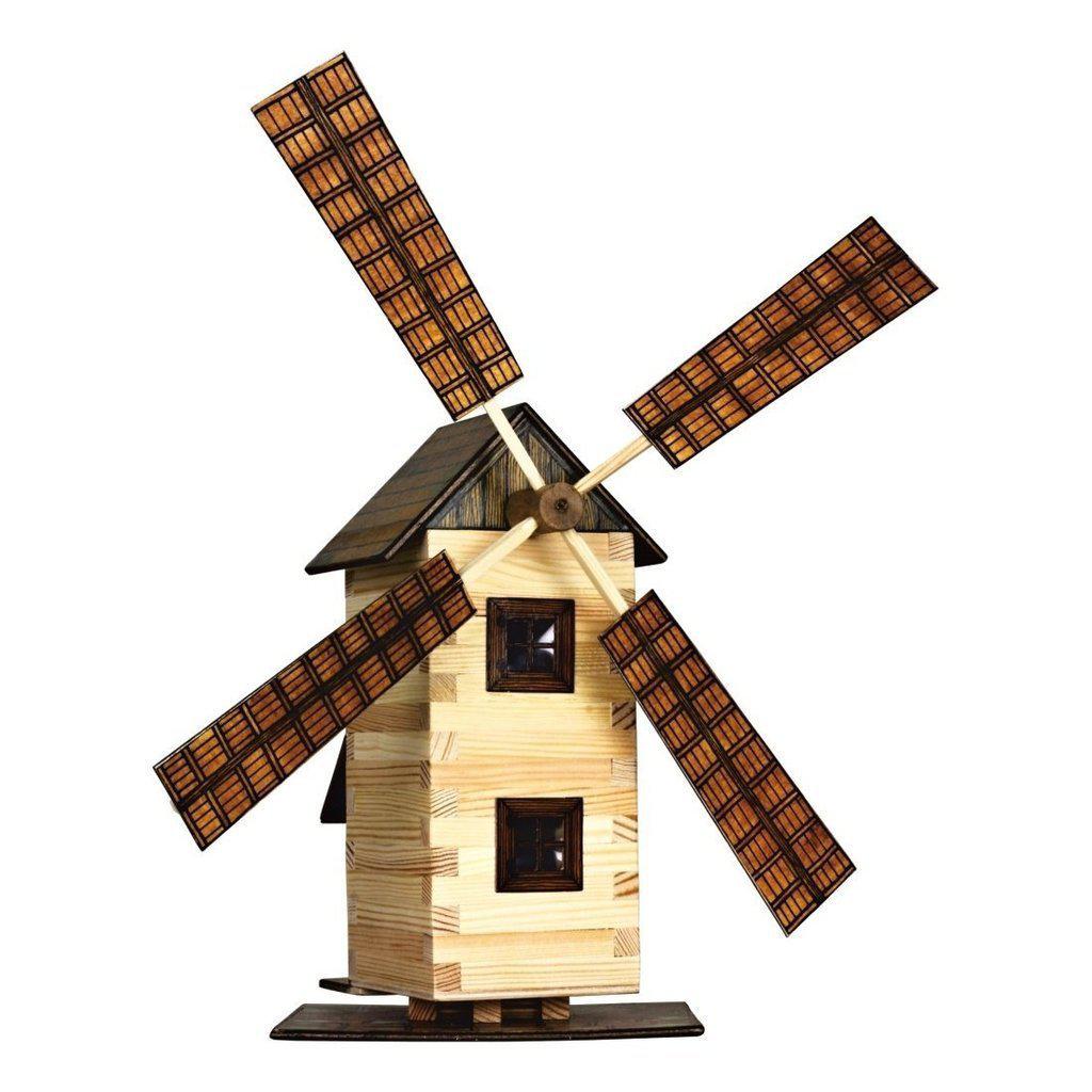 Modellbyggesett I Tre Liten Miniatyr Vindmølle Walachia