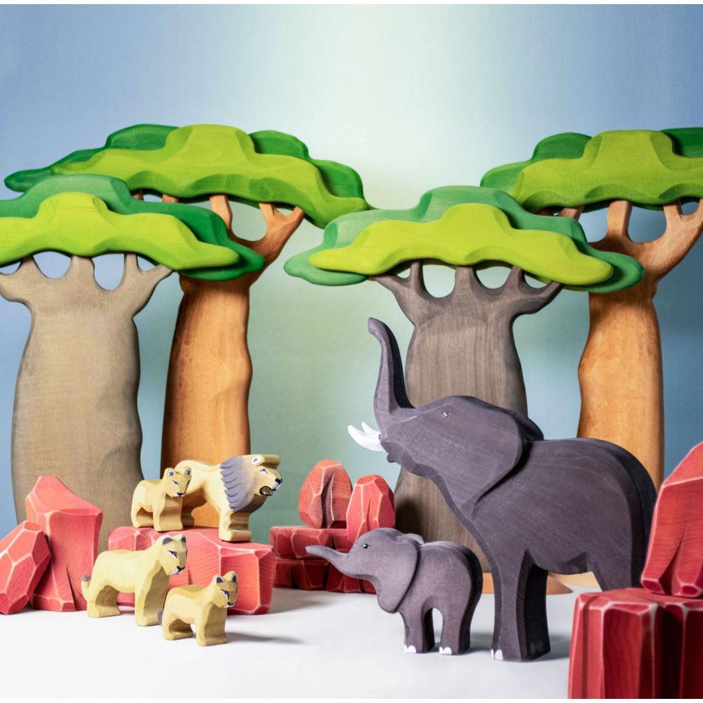 Trefigur Håndlaget Tre Stor Baobabtre Montessori Bumbu Toys