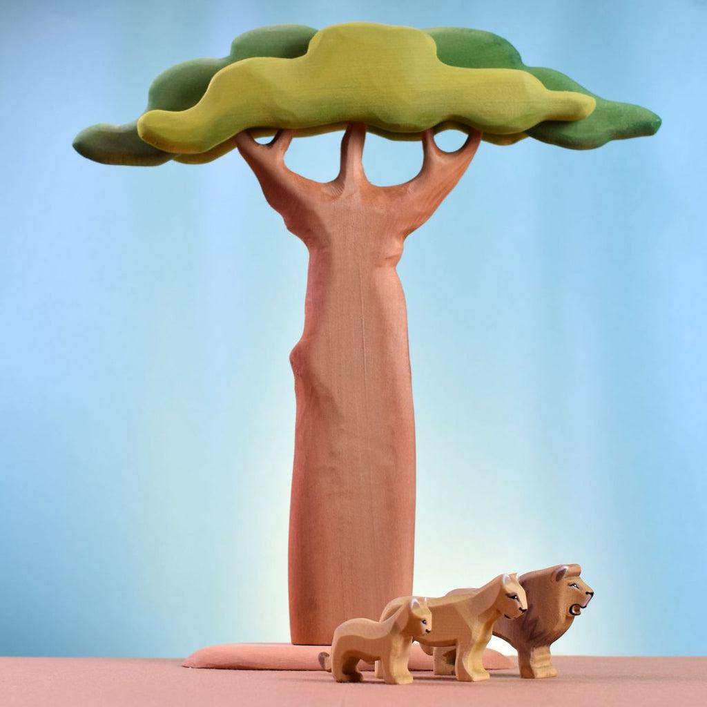 Trefigur Håndlaget Tre Stor Baobabtre Montessori Bumbu Toys