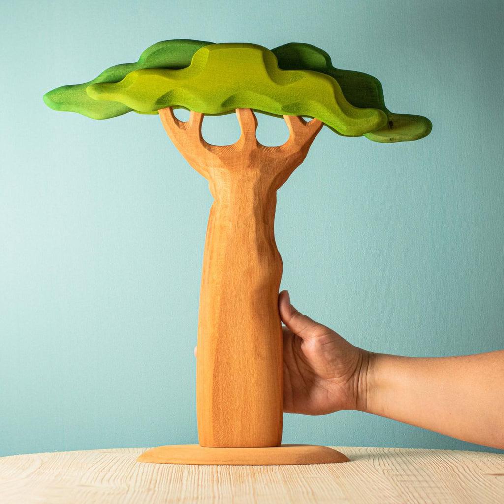 Trefigur Håndlaget Tre Stor Baobabtre Montessori Bumbu Toys