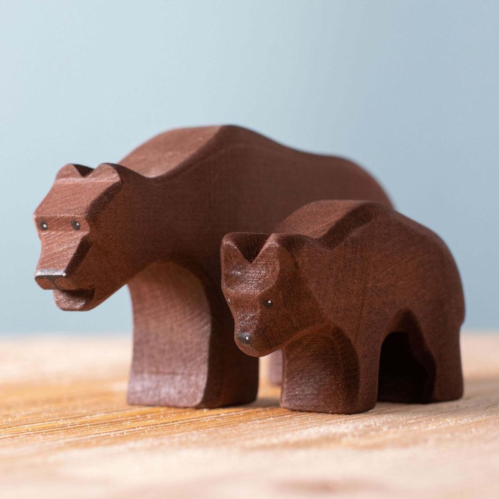 Trefigur Håndlaget Liten Bjørn Bumbu Toys Giftfri Malt