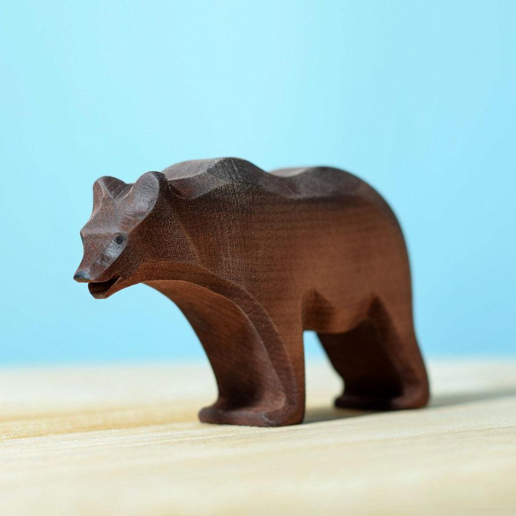 Trefigur Håndlaget Liten Bjørn Bumbu Toys Giftfri Malt