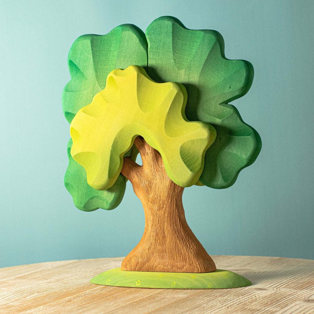 Trefigur i Eik Natur Stor 14 cm Håndlaget Bumbu Toys
