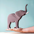 Trefigur Elefant 12 cm Håndlaget Massivt Tre | Bumbu Toys