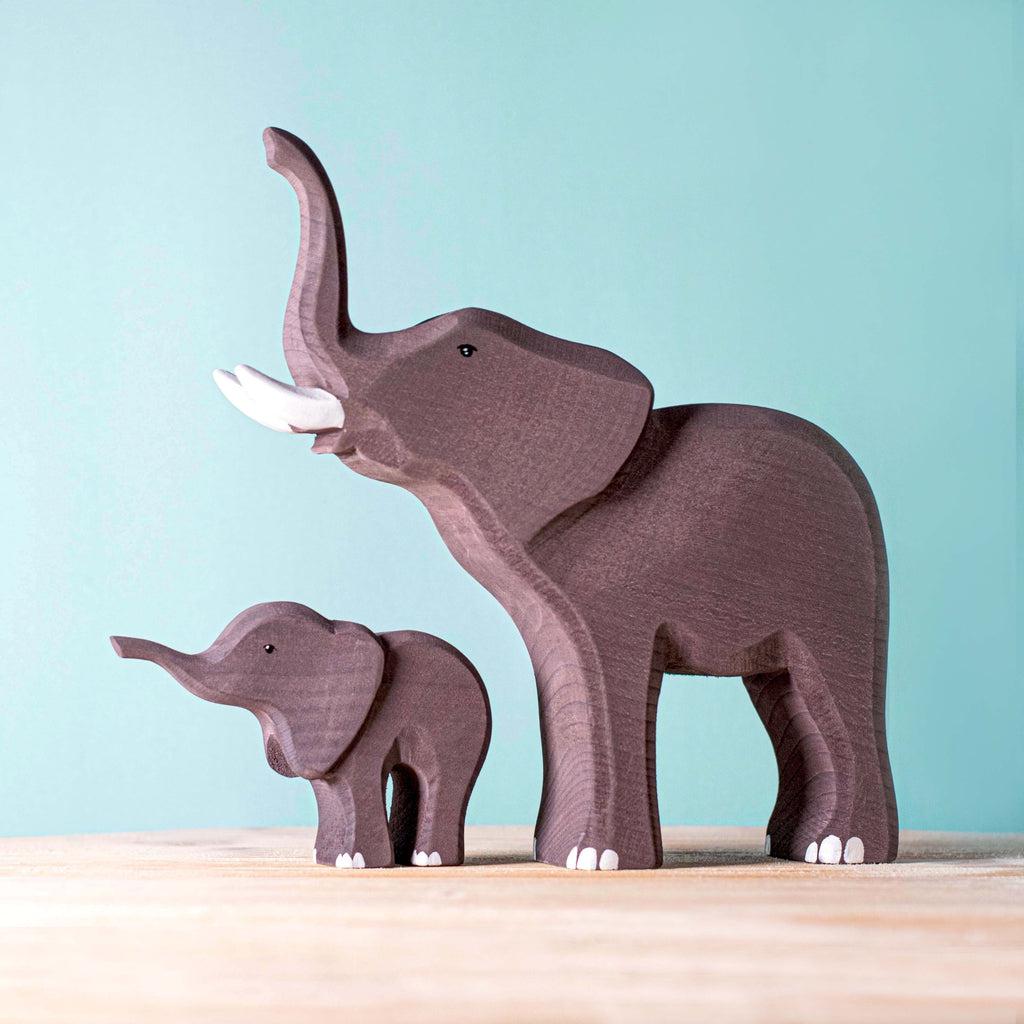 Trefigur I Solid Tre Naturlig Liten Elefantunge Bumbu Toys