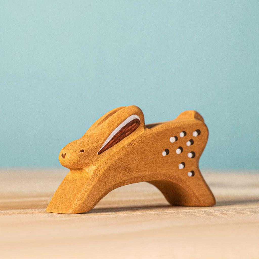 Trefigur Håndlaget Tre Liten Hoppende Hare Bumbu Toys
