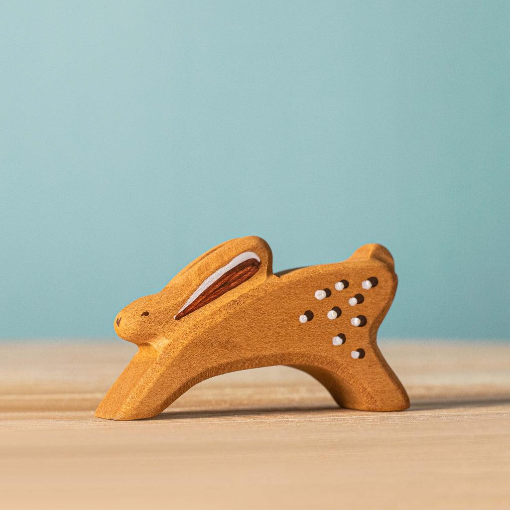 Trefigur Håndlaget Tre Liten Hoppende Hare Bumbu Toys