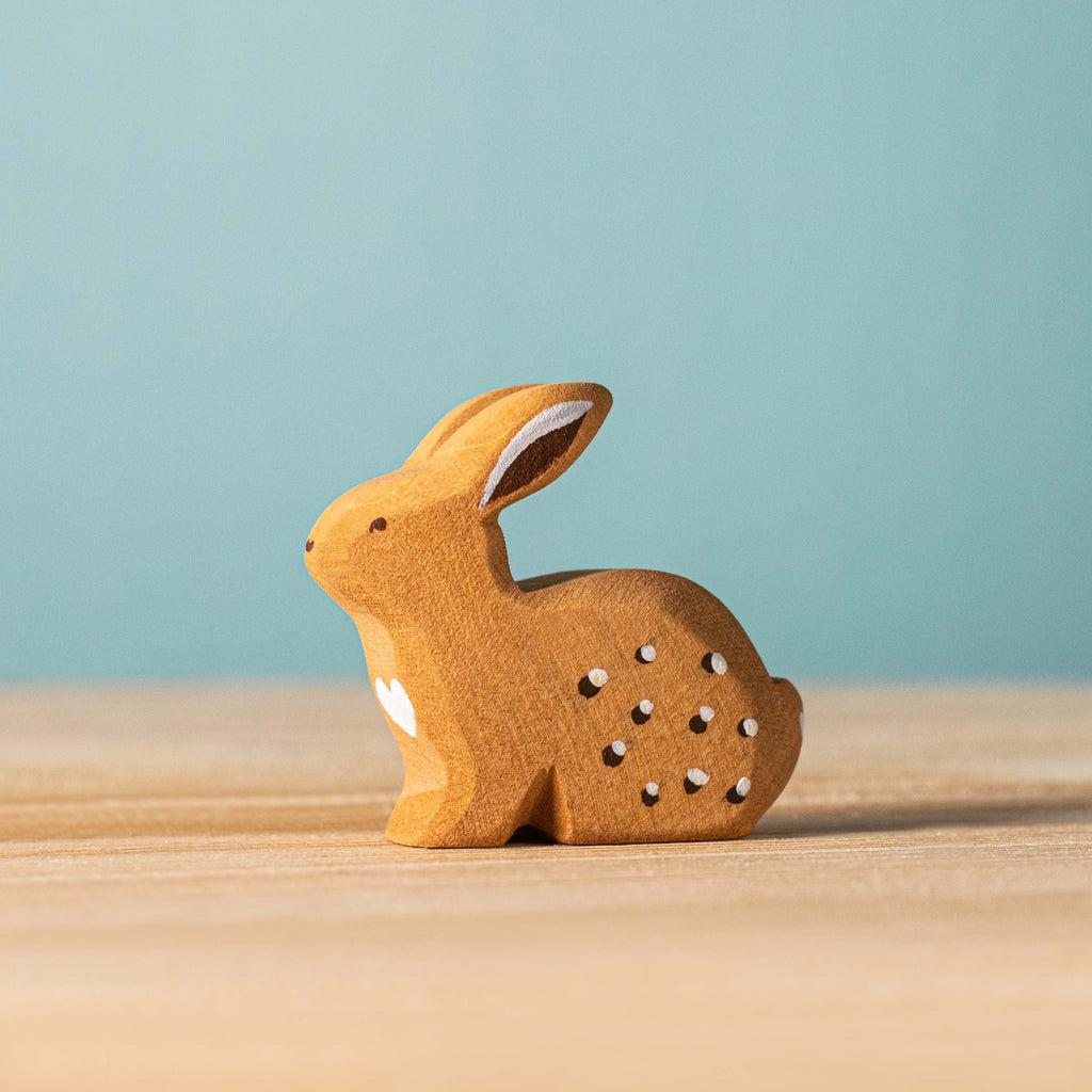 Trefigur Håndlaget Naturlig Tre Sittende Hare Bumbu Toys