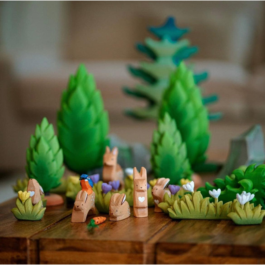 Trefigur Håndlaget Naturlig Tre Sittende Hare Bumbu Toys