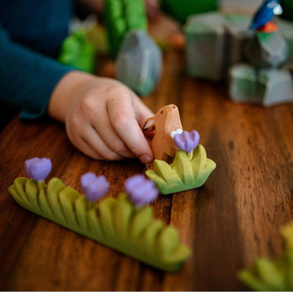 Trefigur Håndlaget Naturlig Tre Sittende Hare Bumbu Toys