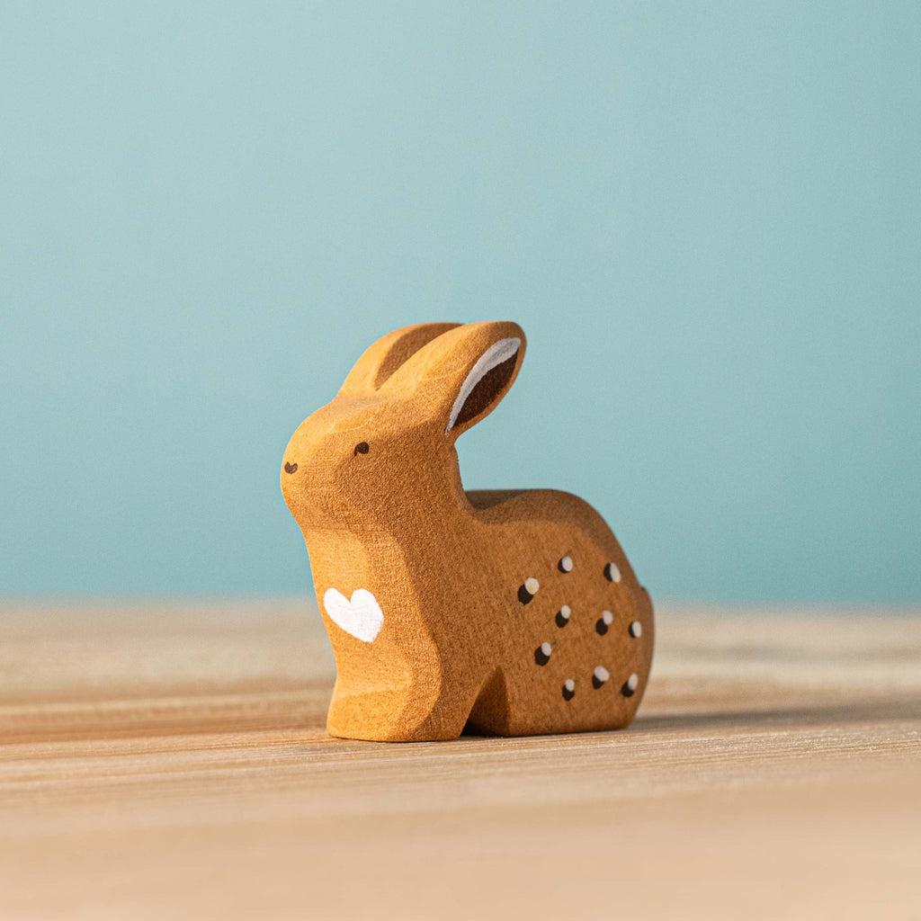 Trefigur Håndlaget Naturlig Tre Sittende Hare Bumbu Toys