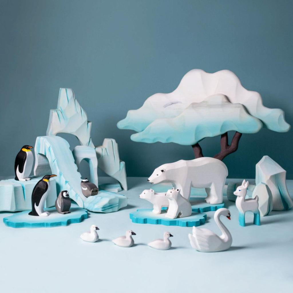Trefigur Tre Naturinspirert Liten Isfjell Bumbu Toys