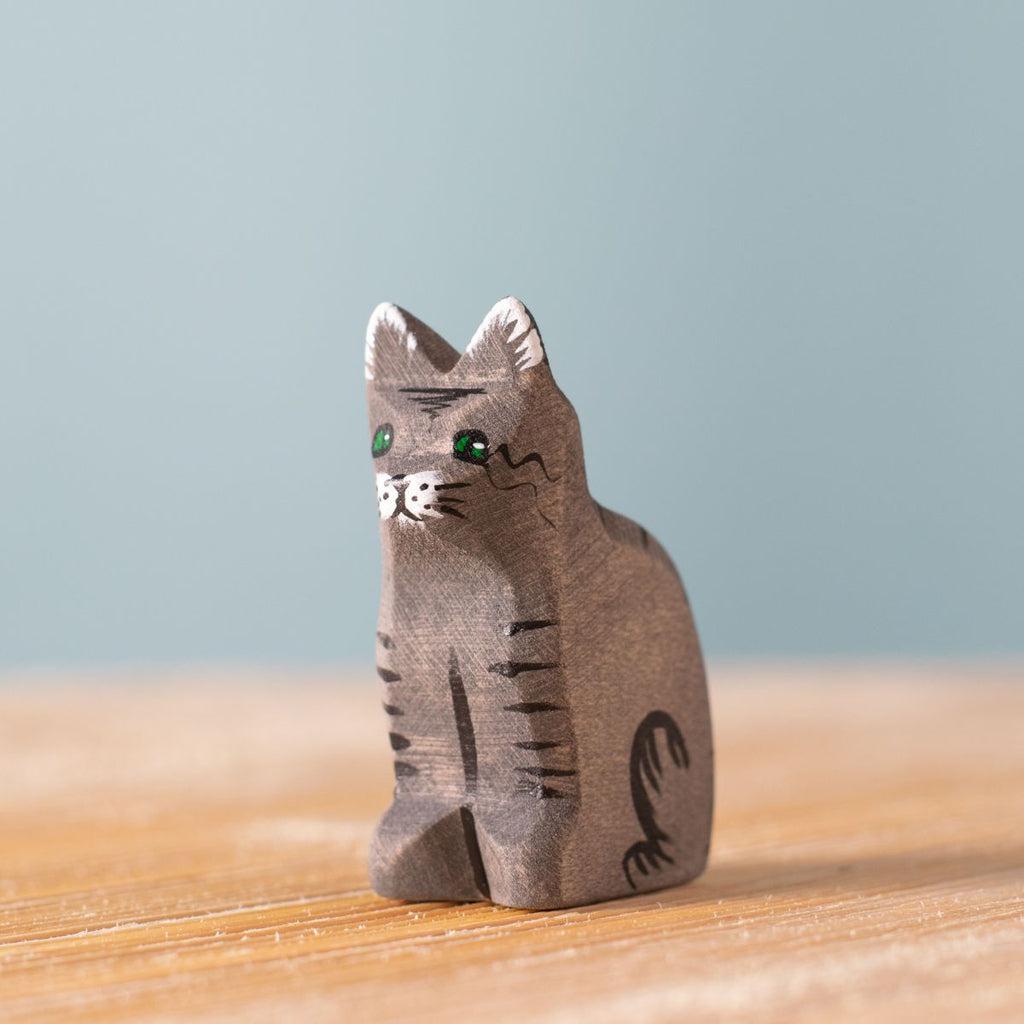 Trefigur Håndlaget Tre Liten Montessori Katt Bumbu Toys
