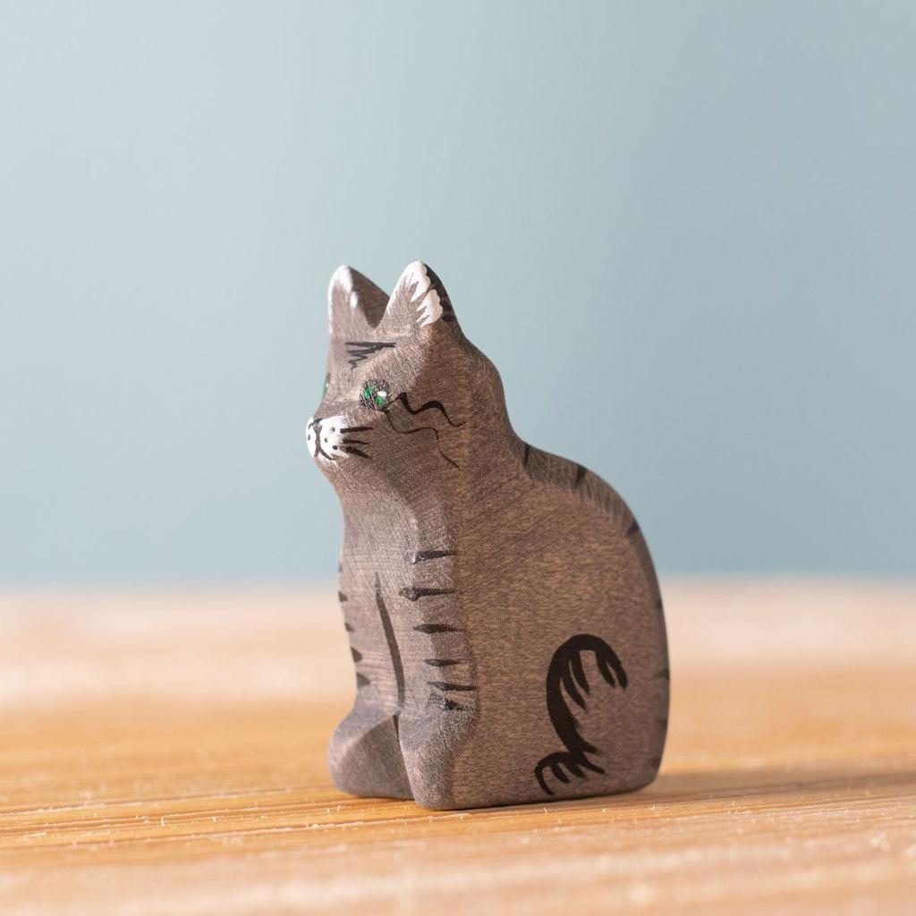 Trefigur Håndlaget Tre Liten Montessori Katt Bumbu Toys