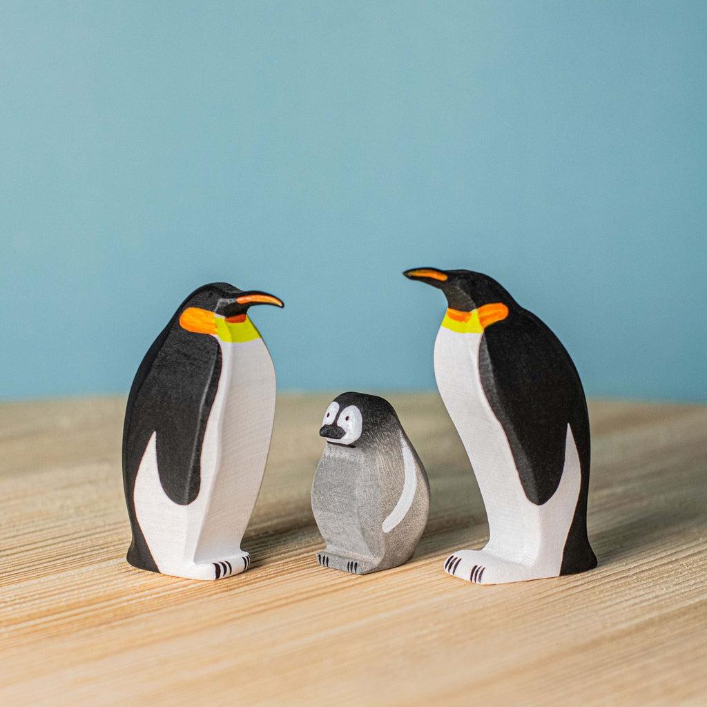 Trefigur Håndlaget Tre Liten Pingvin Hunn Bumbu Toys