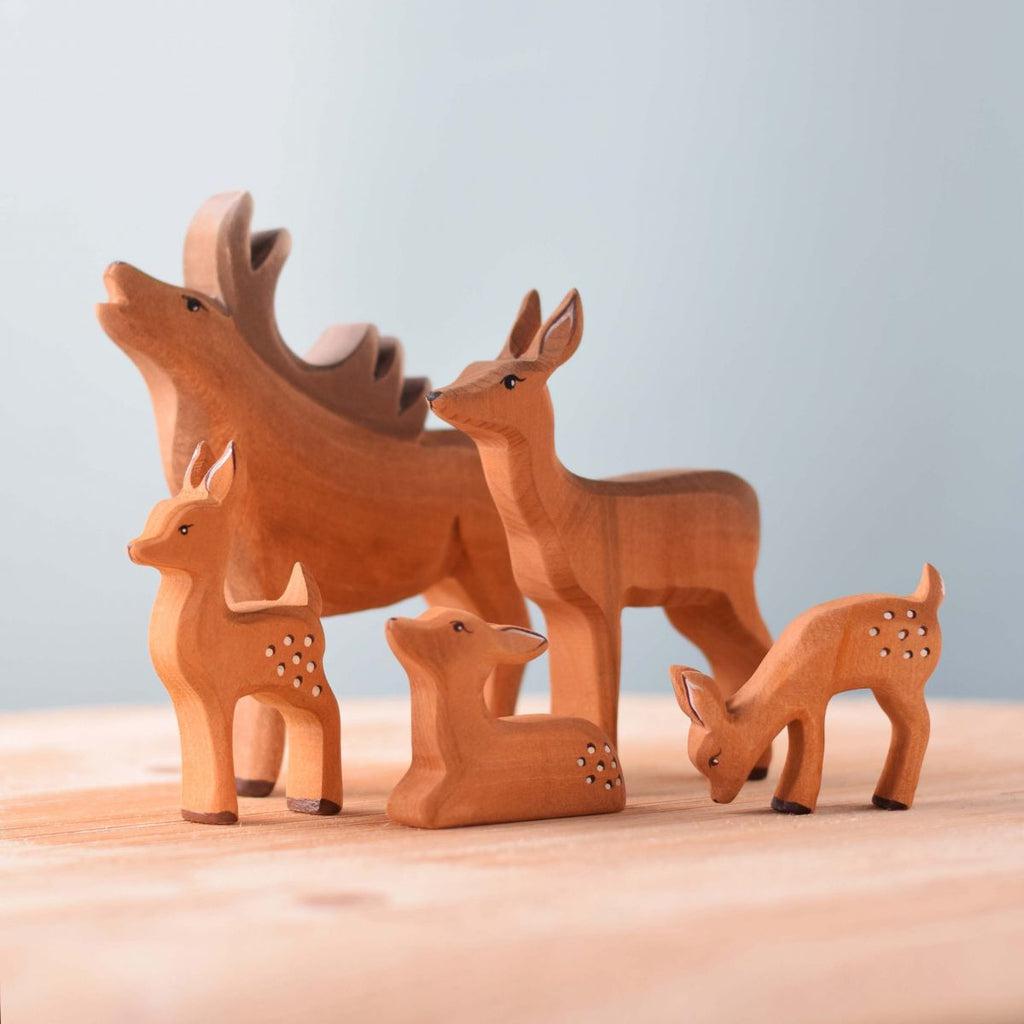 Trefigur i tre Håndlaget Liten Rådyr Hann Bumbu Toys