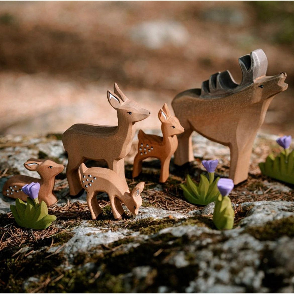 Trefigur i tre Håndlaget Liten Rådyr Hann Bumbu Toys