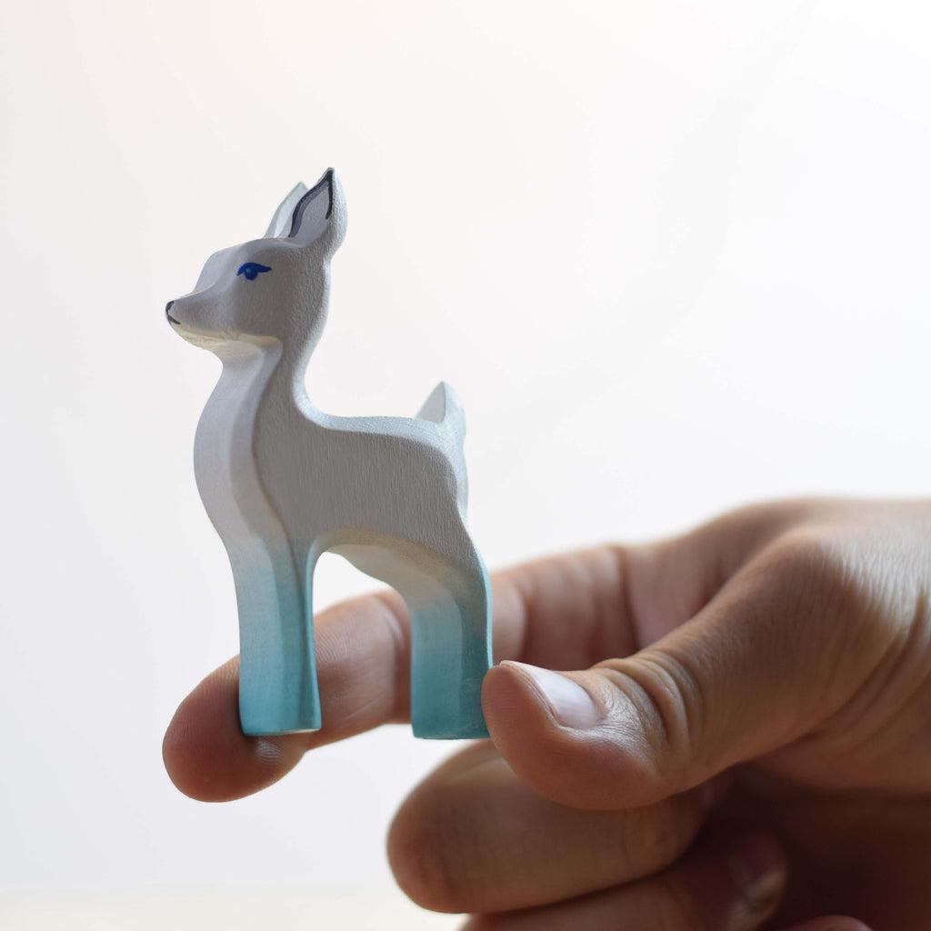 Trefigur Tre Håndmalt Hvit Liten Rådyr For Barn Bumbu Toys