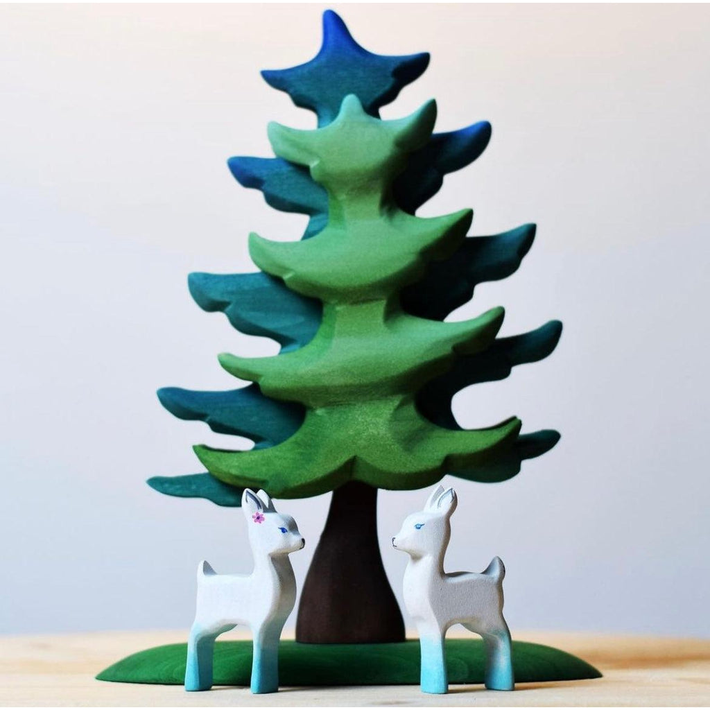 Trefigur Tre Håndmalt Hvit Liten Rådyr For Barn Bumbu Toys