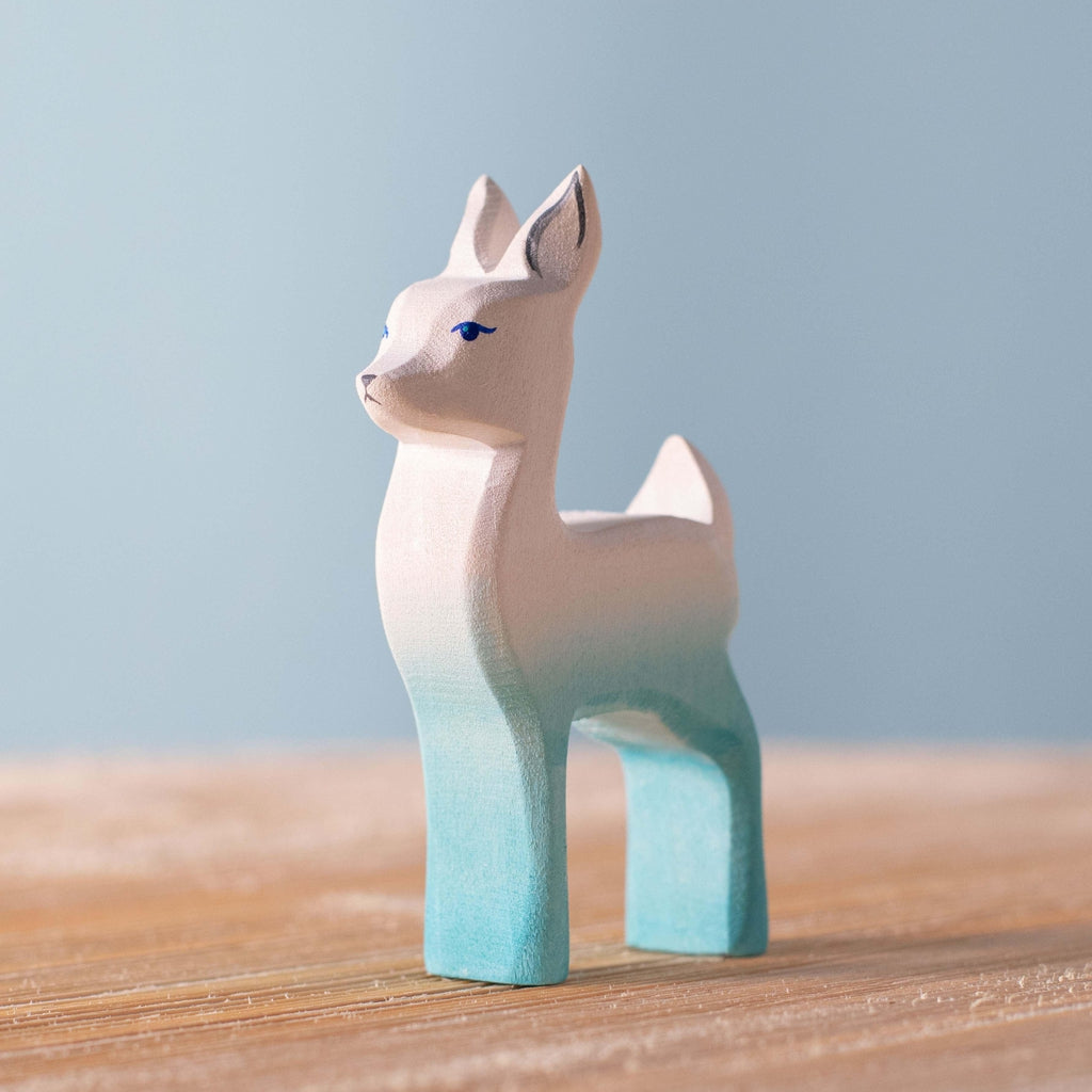 Trefigur Tre Håndmalt Hvit Liten Rådyr For Barn Bumbu Toys