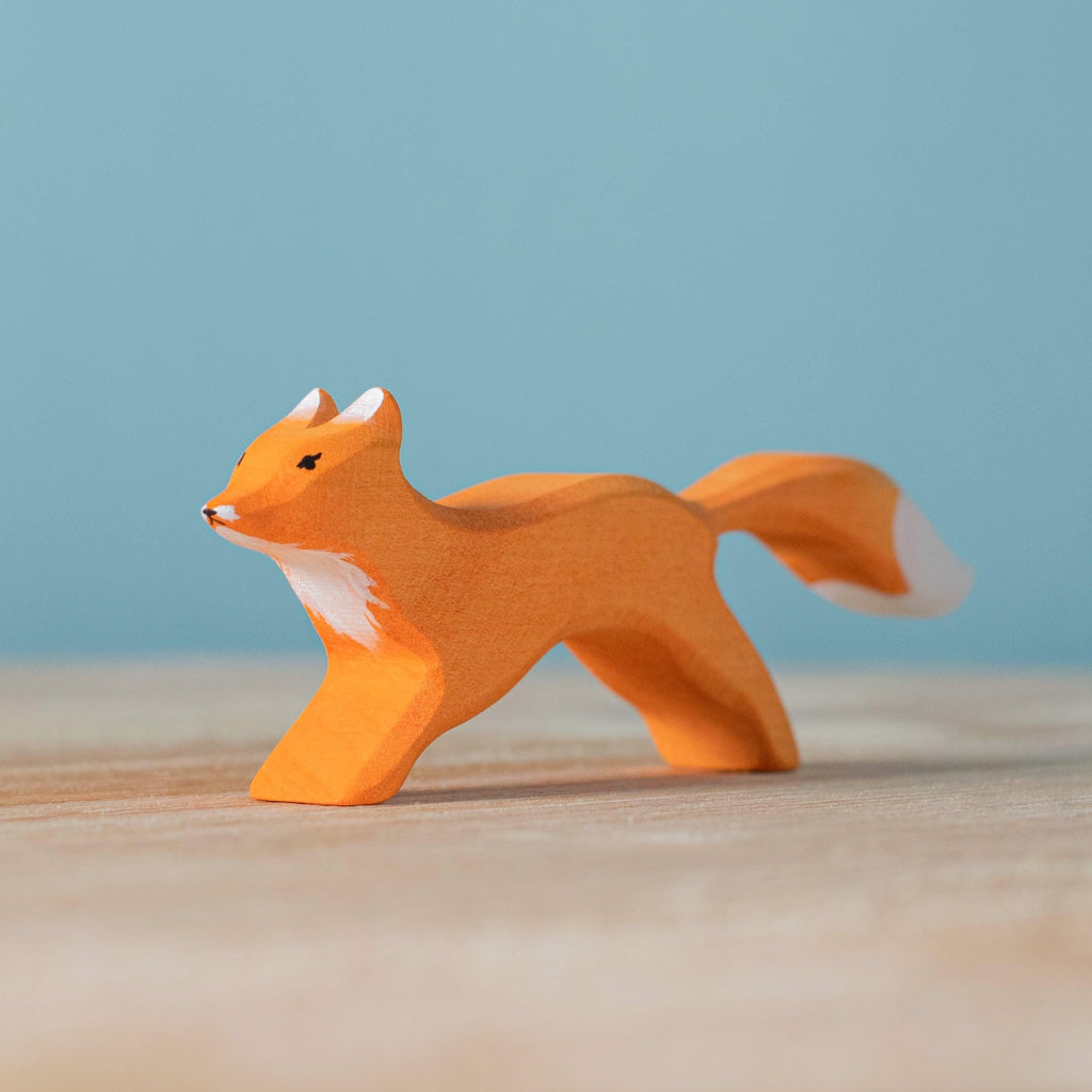 Trefigur Håndlaget Tre Liten Rev Løpende Bumbu Toys