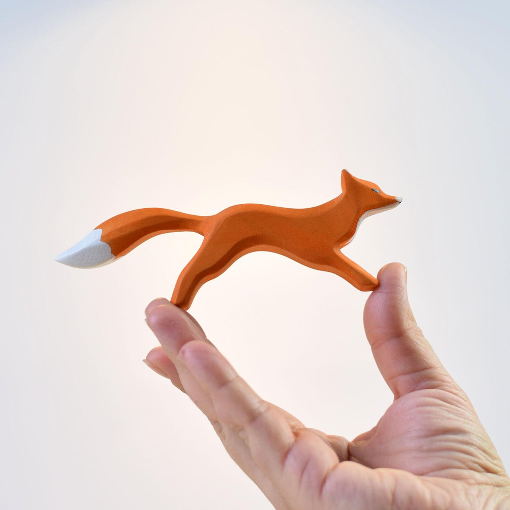 Trefigur Håndlaget Tre Liten Rev Løpende Bumbu Toys