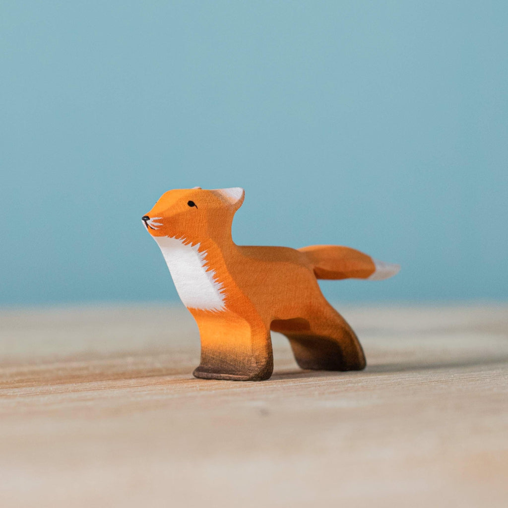Trefigur Håndlaget Liten Revunge Nysgjerrig Bumbu Toys