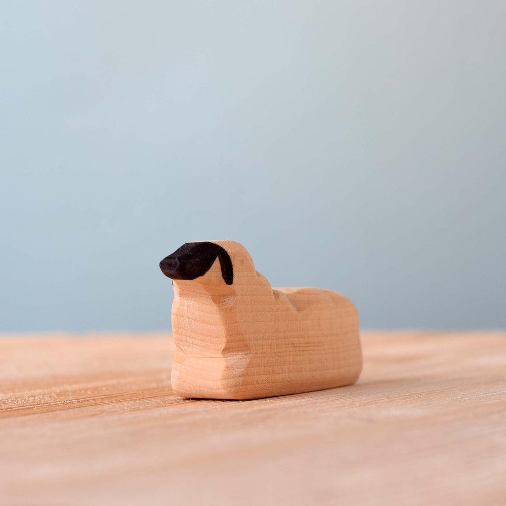 Trefigur Håndlaget Tre Liten Liggende Sau Bumbu Toys
