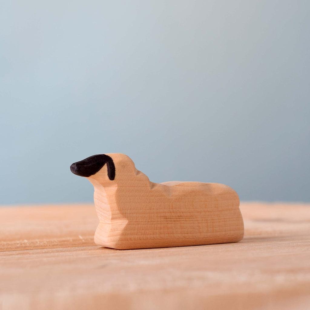 Trefigur Håndlaget Tre Liten Liggende Sau Bumbu Toys