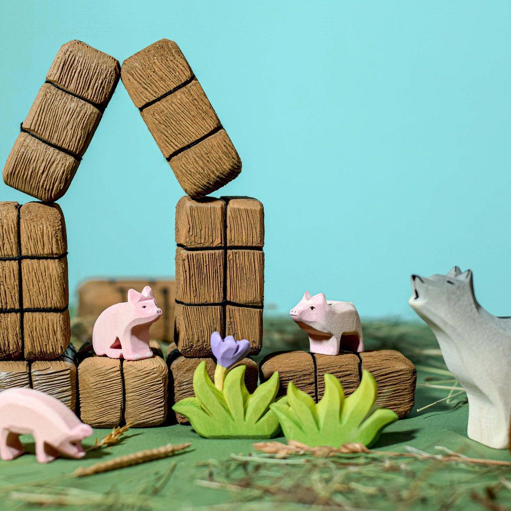 Trefigur Tre Håndlaget Liten Montessori Ulv Bumbu Toys