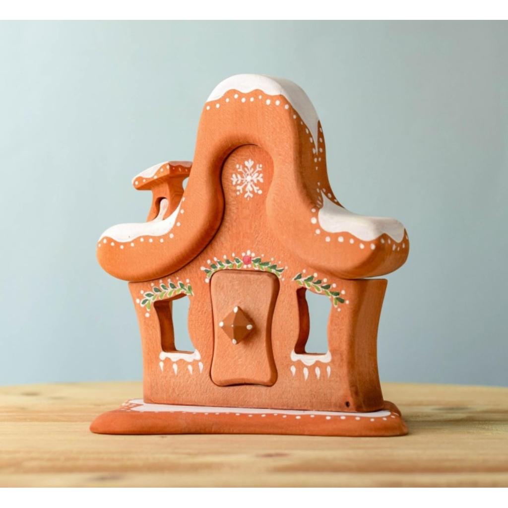 Trefigur Håndmalt Tre 6 Deler Pepperkakehus Bumbu Toys