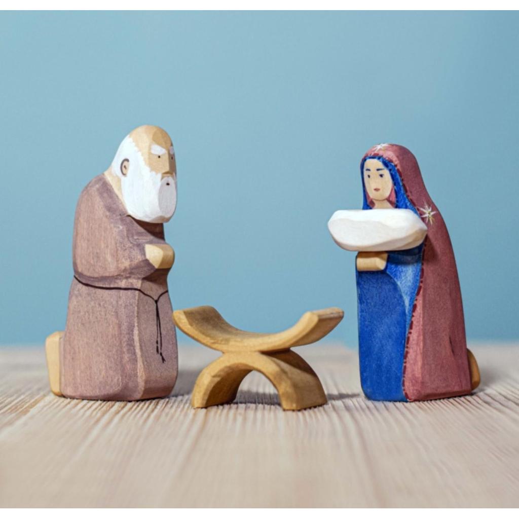 Trefigur i tre Naturstørrelse Jesus Krybbe Bumbu Toys