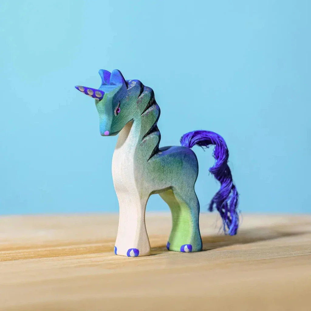 Trefigurer I Tre Håndlaget Sett 2 Enhjørning Kalv Bumbu Toys
