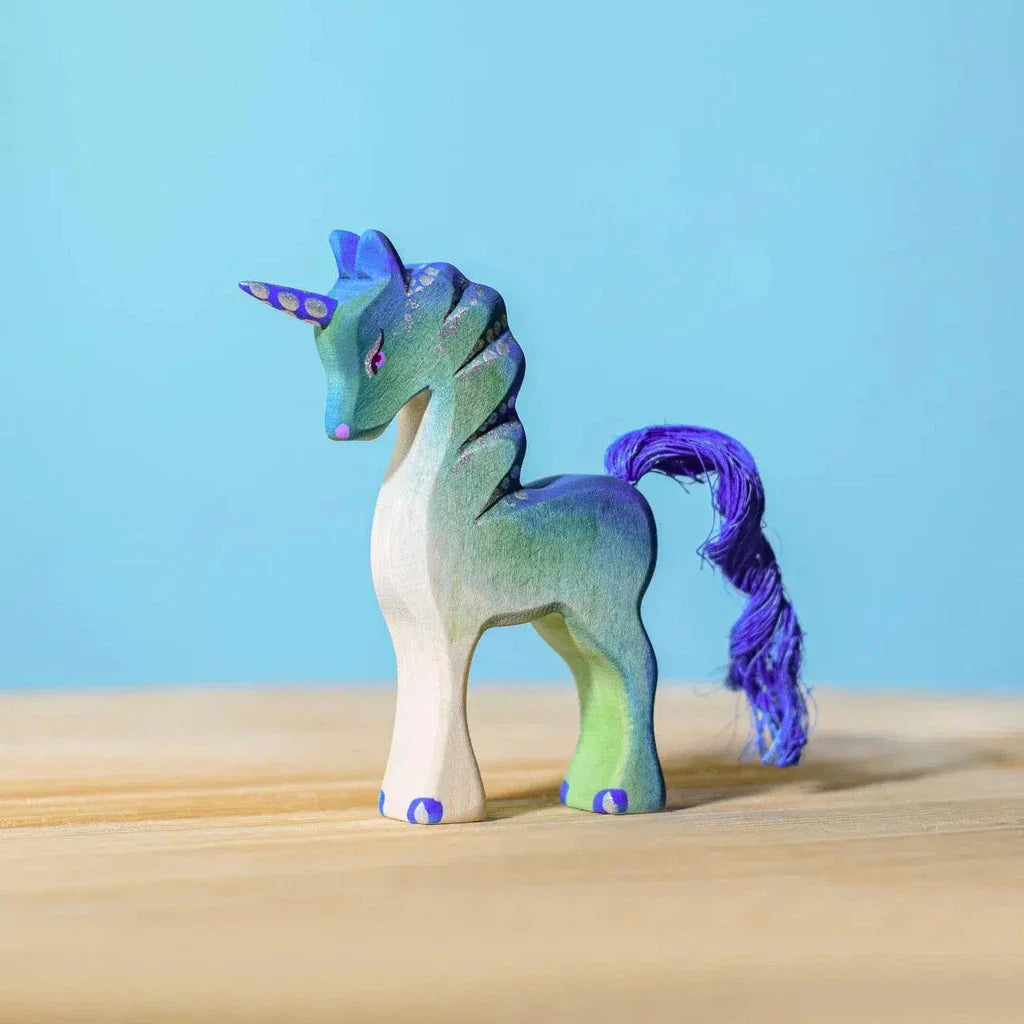 Trefigurer I Tre Håndlaget Sett 2 Enhjørning Kalv Bumbu Toys