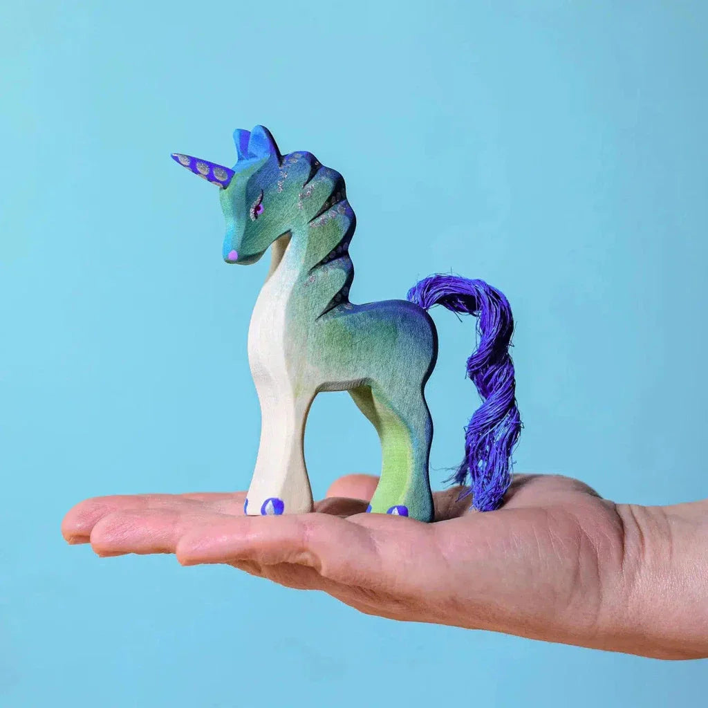 Trefigurer I Tre Håndlaget Sett 2 Enhjørning Kalv Bumbu Toys