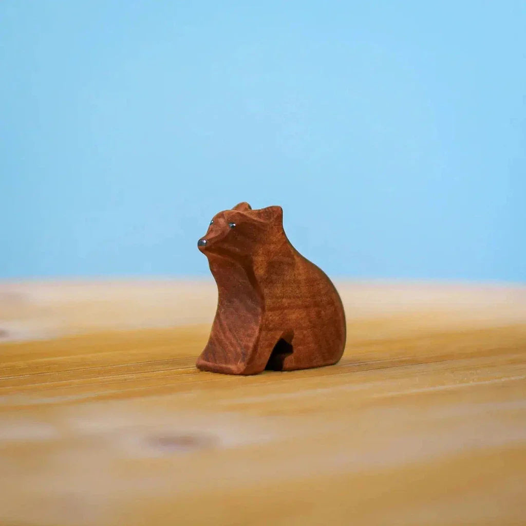 Trefigur I Tre Naturlig Liten Sittende Håndlaget Bumbu Toys