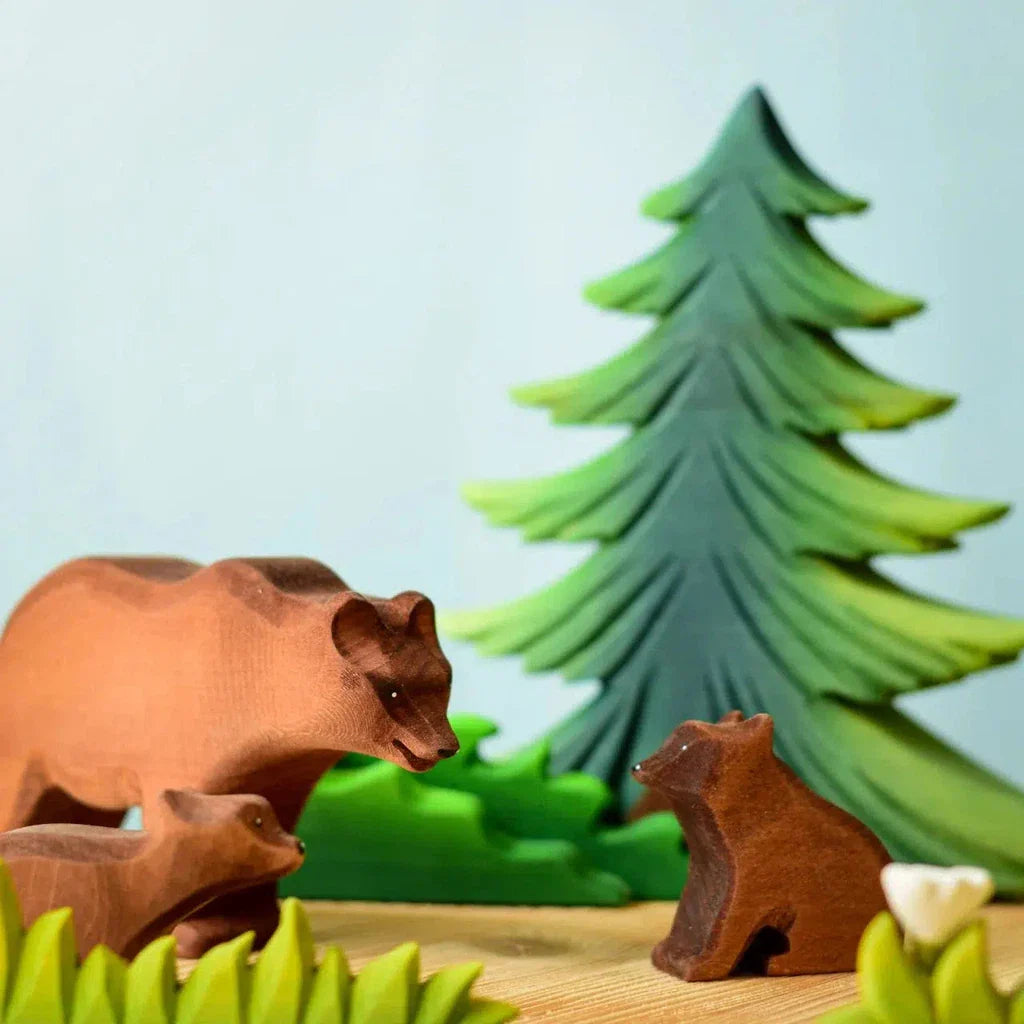 Trefigur I Tre Naturlig Liten Sittende Håndlaget Bumbu Toys