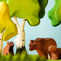 Trefigur Naturlig Tre Liten Sittende Håndlaget | Bumbu Toys