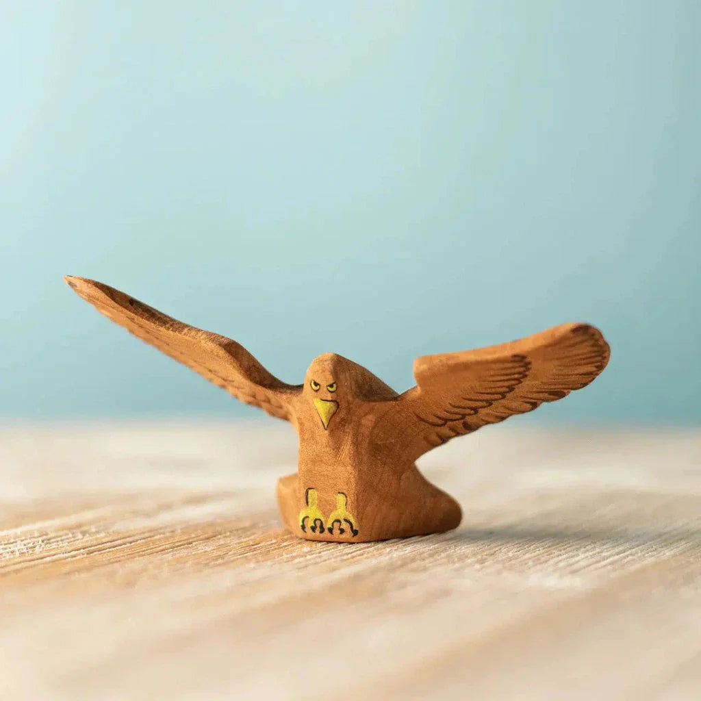 Trefigur Håndskåret Håndmalt Liten Natur Ørn Bumbu Toys