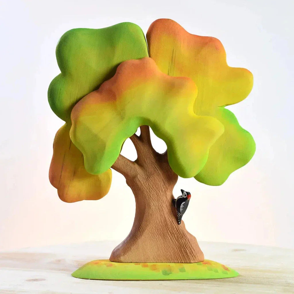 Trefigur Eik Natur Liten Høst Med Spett Mini Bumbu Toys