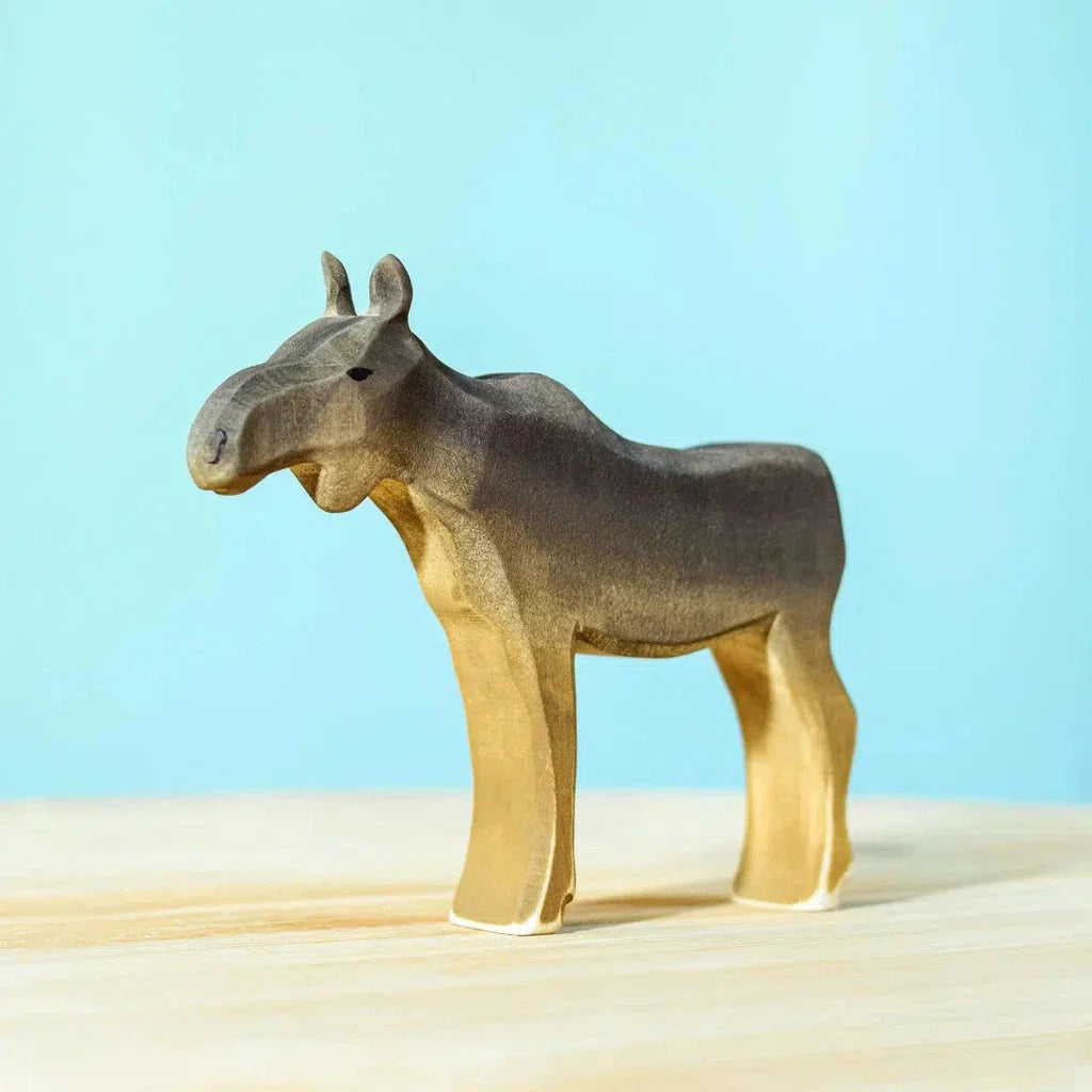 Trefigur Håndlaget Småbarnsvennlig Liten Elgku Bumbu Toys