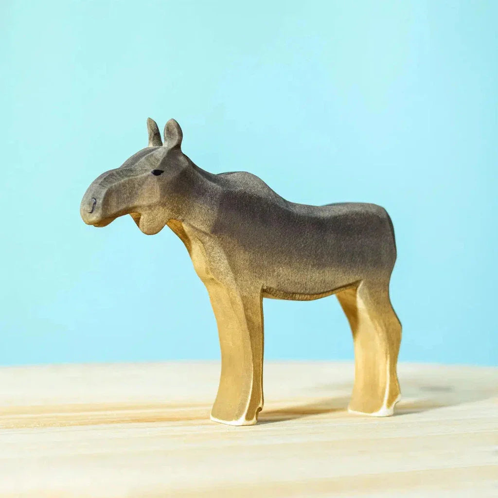 Trefigur Håndlaget Småbarnsvennlig Liten Elgku Bumbu Toys
