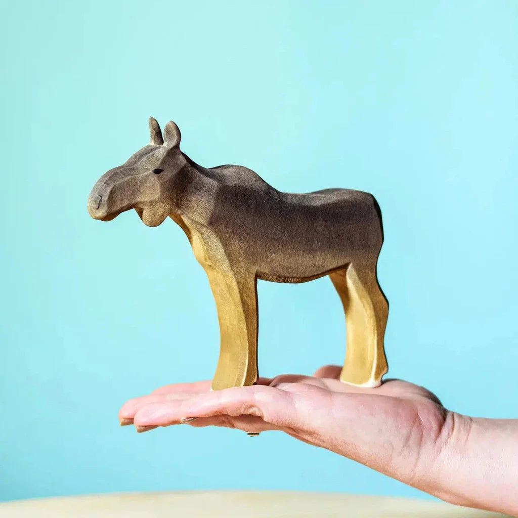 Trefigur Håndlaget Småbarnsvennlig Liten Elgku Bumbu Toys